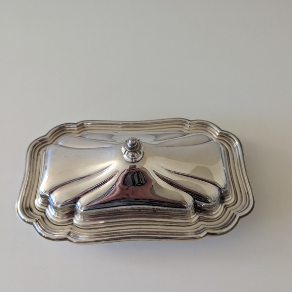 Vintage Chadwick Silver & Glass Butter Dish International Silverplate Co 1587 - Picture 6 of 8